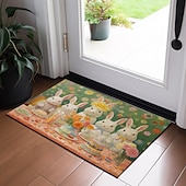 cheap Doormats-Painting Rabbits Doormat Floor Mats Washable Rugs Kitchen Mat Non-Slip Oil Proof Rug Indoor Outdoor Mat Bedroom Decor Bathroom Mat Entrance Rug