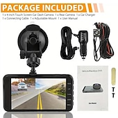 cheap Car DVR-4 Inch Dash Cam 1080P Car DVR Camera Touch Screen Dual-Lens Video Recorder Cycle Recording Video WIFI Driving Recorder