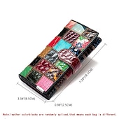 billige Lommebøker-patchwork-lommebok i ekte skinn for kvinner, multikortholder med stor kapasitet, vintage lang clutch-lomme med glidelåslomme, tilgjengelig i 4 unike stiler