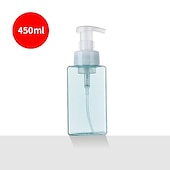 abordables Accessoires pour salle de bains-1 distributeur de savon moussant rechargeable – Flacon pompe de 450 ml pour savon liquide et lotion – Fournitures de salle de bain pratiques et respectueuses de l&#039;environnement.