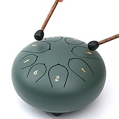 cheap Statues-Alloy Steel Tongue Drum 6 Inch 8 Notes Hand Drums with Bag Sticks Music Book, Sound Healing Instruments for Musical Education Entertainment Meditation Yoga Zen Gifts