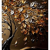 cheap Floral/Botanical Paintings-Handmade Oil Painting Canvas Wall Art Decor Original life Tree Abstract Landscape Painting for Home Decor With Stretched Frame/Without Inner Frame Painting