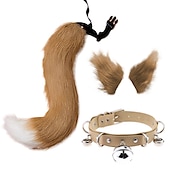 cheap Wearable Accessories-Simulated Plush Beast Ears Halloween Set Beast Tail Jewelry Cos Fox Ear Hair Clip Mantra Exhibition Prop Accessories
