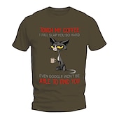 お買い得  メンズグラフィックTシャツ-男性用面白いグランピーキャットコーヒーTシャツ - 私のコーヒーに触れないで！ユーモアグラフィックTシャツ