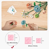 economico Per lei-Regali di Natale per donne Mamma Lei set di bouquet di mattoncini in miniatura Fiori artificiali DIY decorazione unica per la casa Serie piante adatta per ragazze di 8-12 anni regalo di San Valentino