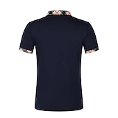 cheap Men's Classic Polo-Men's Polo Shirts Button Up Polos Casual Holiday Lapel Short Sleeve Fashion Basic Plaid Color Block Patchwork Summer Regular Fit White Polo Shirts
