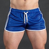 cheap Mens Active Shorts-Men&#039;s Shorts Sunday Shorts Sports Going out Weekend Running Casual Drawstring Elastic Waist Striped Knee Length Gymnatics Activewear Black White Micro-elastic