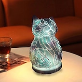お買い得  装飾ライト-樹脂テーブルランプ動物シリーズ模擬ステンドグラスナイトライトレトロデスクランプ寝室用ベッドサイドランプ動物愛好家家の装飾 10*15 センチメートル/3.93*5.9 インチ