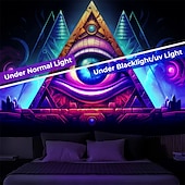 Χαμηλού Κόστους Μαύρισμα ταπετσαρία-blacklight ταπετσαρία uv αντιδραστική λάμψη στη σκοτεινή λάμψη πάρτι νέον πυραμίδα μάτι φύση ψυχεδελική trippy ομιχλώδης κρεμαστή ταπετσαρία τοίχου τοιχογραφία για κρεβατοκάμαρα σαλονιού