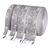 cheap Wearable Accessories-Bling Crystal Drill Rhinestone Shiny Colorful Artificial DiamondCar Sticker Handmade Diy Making Car Decoration 1yard 91cm