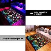 billiga Svartljus Mattor-blacklight matta uv-reaktiv glöd i mörkret område matta köksmatta halkfri oljesäker tree of life boho golvmatta vardagsrum matta inomhus utomhusmatta sovrum dekor badrumsmatta entrématta dörrmatta
