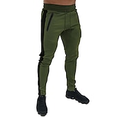 cheap Men&#039;s Active Pants-Men&#039;s Trousers Track Pants Jogging Pants Outdoor Athleisure Daily Sports Soft Comfortable Pocket Drawstring Elastic Waist Color Block Full Length Fashion Casual Activewear Wine Red Black Micro-elastic