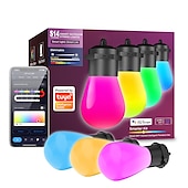 זול אורות חכמות-מנורת ס string חכמה LED Tuya חכמה קשת אור S14 חיצונית עמידה במים סוס דוהר פנטזי עם 20 בועות בכש 12 מטרים עם אספקת חשמל USB