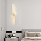 economico Lampade LED da parete-Lampada da parete a led nera moderna lampada da parete lineare in metallo lampada da parete per interni a led applique da parete design a lunga striscia lampada da parete per interni per soggiorno