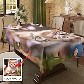 abordables Décorations personnalisées-Nappe personnalisée nappe rectangulaire personnalisée résistante à l&#039;eau anti-rides et anti-éclaboussures couverture de table en jacquard douce personnalisée pour salle à manger banquets et dîners de