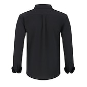 abordables chemises sans repassage pour hommes-Homme Chemise Chemise habillée Uni Bureau &amp; Carrière Fête de mariage Noir Blanche Rose dragée bleu marine manche longue Revers Printemps &amp; Automne Vêtement Tenue