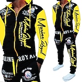 economico tuta e felpa con cappuccio da uomo-Per uomo Tuta Da Ginnastica Con cappuccio Sportivo Giornaliero Per eventi Morbido Color Block Alfabetico Giallo Rosa Rosso Abbigliamento sportivo Streetwear Sport Primavera &amp; Autunno