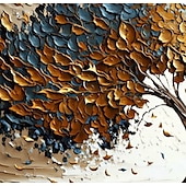 cheap Floral/Botanical Paintings-Handmade Oil Painting Canvas Wall Art Decor Original life Tree Abstract Landscape Painting for Home Decor With Stretched Frame/Without Inner Frame Painting