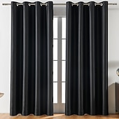 baratos Cortina de Blackout-Cortina blackout cinza com 1 painel, cortinas com isolamento térmico para quarto e sala de estar, série ikea