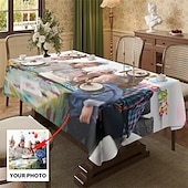 abordables Décorations personnalisées-Nappe personnalisée nappe rectangulaire personnalisée résistante à l&#039;eau anti-rides et anti-éclaboussures couverture de table en jacquard douce personnalisée pour salle à manger banquets et dîners de