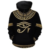 abordables sudaderas con capucha 3d para hombre-Hombre Graphic Tribal Sudadera Sudaderas Sudadera Manga Larga Sudadera con capucha Con Capucha Diario Impresión 3D Deporte Festivos Vacaciones Oro negro Dorado Estampado Bolsillo delantero Primavera