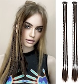 cheap Crochet Hair-Clip in Braids Hair Extensions REECHO 6 PCS Clip in Hair Extensions Baby Braids Braids for Summer and Party 22 Long Natural Soft Synthetic Hairpieces
