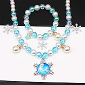 abordables Accesorios usables-Conjunto de pulsera y collar de perlas para niños, collar de unicornio, accesorios para niñas y bebés, collar para niños