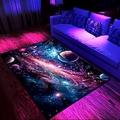 cheap Blacklight Rugs-Blacklight Rug UV Reactive Glow in the Dark Area Rug Kitchen Mat Non-Slip Oil Proof Trippy Galaxy Floor Mat Livingroom Rug Indoor Outdoor Mat Bedroom Decor Bathroom Mat Entrance Rug Door Mat