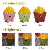 billige Nursery Night Lights-tegneserie kreativ pommes frites nattlys usb oppladbar berøringskontroll nattlampe skrivebordspynt til barnebursdagsgave 1 stk.
