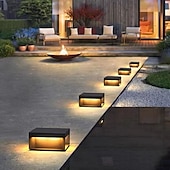 economico Lampioni-luci per pali esterni retro luci per recinzione a LED per esterni per patio decorazione del giardino luci per recinzione bianco caldo acciaio inossidabile nero pilastro esterno 110-240v