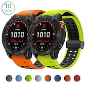 baratos Relógios Garmin-Pulseiras de Relógio para Garmin Fenix 7 7X 6 6X Pro Epix Pro 47mm 51mm Instinct 2X Approach S70 47mm S62 S60 Forerunner 955 945 Epix Marq Descent Quatix 22mm 26mm Silicone Substituição Alça