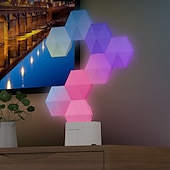 Недорогие Умный ночной свет-Смарт-LED светильник Tuya/Bluetooth RGB Квантовые соты настенные светильники 6/10 пакетов гексагональных светодиодов USB-зарядка атмосфера для киберспорта с управлением через приложение и звуком для