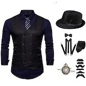 olcso Öltözetek-Retró Ordító 20-as évek 1920-as évek Felszerelések Öltönyök és blézerek A nagy Gatsby Úriember Jelmez Férfi Halloween Alkalmi / Napi Party / koktél Felnőttek Kalap Kötél Harisnyakötők Minden évszak