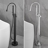 זול ברזים לאמבטיה-ברז לאמבטיה - מינימליסטי מגולוון עומד לבדו שסתום קרמי Bath Shower Mixer Taps