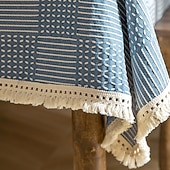 cheap Tablecloth-Nordic Style Thickened Cotton Linen Dining TableCloth, Anti Scalding and Anti Slip Tea TableCloth, Rectangular Desk Mat, TV Cabinet Decorative Cloth