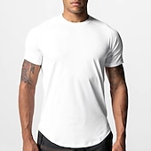 voordelige actieve T-shirts en tanktops voor heren-Voor heren T-shirt Fitnessshirt Basketbalshirt Atletische overhemden Strakke ronde hals Korte mouw Sport &amp; Outdoor Vakantie Uitgaan Casual / Dagelijks Snel Drogend Zweetafvoerend Ademend Zacht Effen