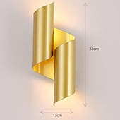 baratos Candeeiros de Parede de interior-arandela de parede dourada moderna, luminárias de parede com decoração minimalista de meados do século, luminária de parede com design espiral criativo, iluminação de parede industrial para quarto,