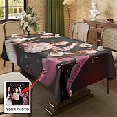 baratos Presentes Personalizados-Toalha de Mesa Personalizada Cobertura Retangular de Mesa Para Decoração Interna Externa Tamanho Total Anti Sujeira e À Prova de Óleo