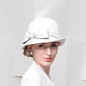 olcso Partikalapok-kalapok 100% gyapjú kalap fedora sapka esküvő ünnep elegáns esküvő csípős toldású fejfedővel