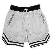 cheap Mens Active Shorts-Men&#039;s Basketball Shorts Gym Shorts Sport Basketball Running Casual Drawstring Elastic Waist Color Block Knee Length Gymnatics Activewear Black White Micro-elastic