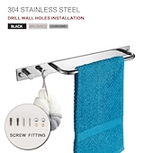 cheap Towel Bars-Towel Bar / Robe Hook / Bathroom Shelf New Design / Self-adhesive / Adorable Contemporary / Modern Stainless Steel / Low-carbon Steel / Metal 1PC - Bathroom Single / 1-Towel Bar