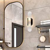 economico Luci da parete-applique da parete a led in marmo ovale applique moderna luce calda apparecchio di illuminazione moderna lampade da parete per interni camera da letto sala da pranzo rame 110-240v