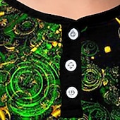 billiga Pojkens 3D Vision &amp; Geometri-St Patrick Pojkar 3D Grafisk Henley skjorta Långärmad 3D-tryck Vår Höst Sport Mode Streetwear Polyester Barn 3-12 år Rund hals Utomhus Ledigt Dagligen Normal