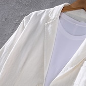 cheap Men&#039;s Blazers-Men&#039;s Graduation Blazer Formal Evening Wedding Party Party &amp; Evening Pocket Fashion Casual Spring &amp;  Fall Polyester Plain Pocket Casual / Daily Single Breasted Blazer Black White Blue khaki