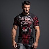  Herren Grafik Tiermotiv T Shirt Kurzarm T-Shirt 3D-Druck Rundhalsausschnitt Hemd Täglich Designer Retro Vintage Sport im Freien Ferien Ausgehen Rote Blau Purpur Frühling & Sommer Bekleidung S M L XL