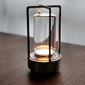 economico Lampade da tavolo-Lampada da tavolo a led senza fili Lampada da scrivania in metallo da bar retrò Ricaricabile Touch Dimmer Luce notturna Ristorante Camera da letto Arredamento per la casa all&#039;aperto