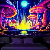 billige Blacklight -billedvev-blacklight billedvev uv reaktiv glød i mørket glød fest neon sopp natur landskap psykedelisk trippy tåkete hengende billedvev veggkunst veggmaleri for stue soverom