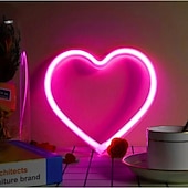 levne Neonová LED světla-neonové světlo růžové srdce, LED neonové světlo napájené baterií nebo USB, párty, valentýnské dekorace, stolní a nástěnné dekorace, dívčí pokoj, ubytovna, domácí dekorace k výročí svatby