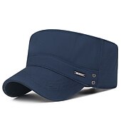 cheap Men&#039;s Hats-Unisex Flat Cap Baseball Cap Military Cap Cadet Hat Black Dark Navy Polyester Warm Vintage Casual Minimalism Outdoor Vacation Plain Adjustable Sunscreen Fashion
