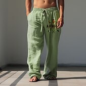 voordelige Klassiek-Voor heren Grafisch Ethiek / Afrikaans Broeken Medium Taille Casual Vakantie Alledaagse kleding Uitgaan Lente Herfst Zwart Wit Groen